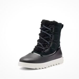 Sorel Women's Joan of Arctic Leather & Suede Winter Boot Black Sea Salt, US 8.5